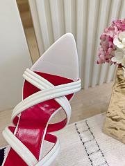 Fortok YSL Saint Laurent White Wedge Sandals 9.5cm - 4