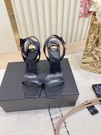 Fortok YSL Saint Laurent Le CASSANDER Open Toe Heels Black