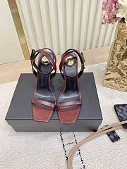 Fortok YSL Saint Laurent Le CASSANDER Open Toe Heels Brown - 1