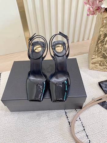 Fortok Saint Laurent YSL 25SS Melody leopard print patent leather Black