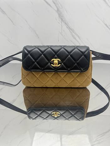 Fortok Chanel 25 Hobo Suede Calfskin Flap Bag 20*12*3.5cm