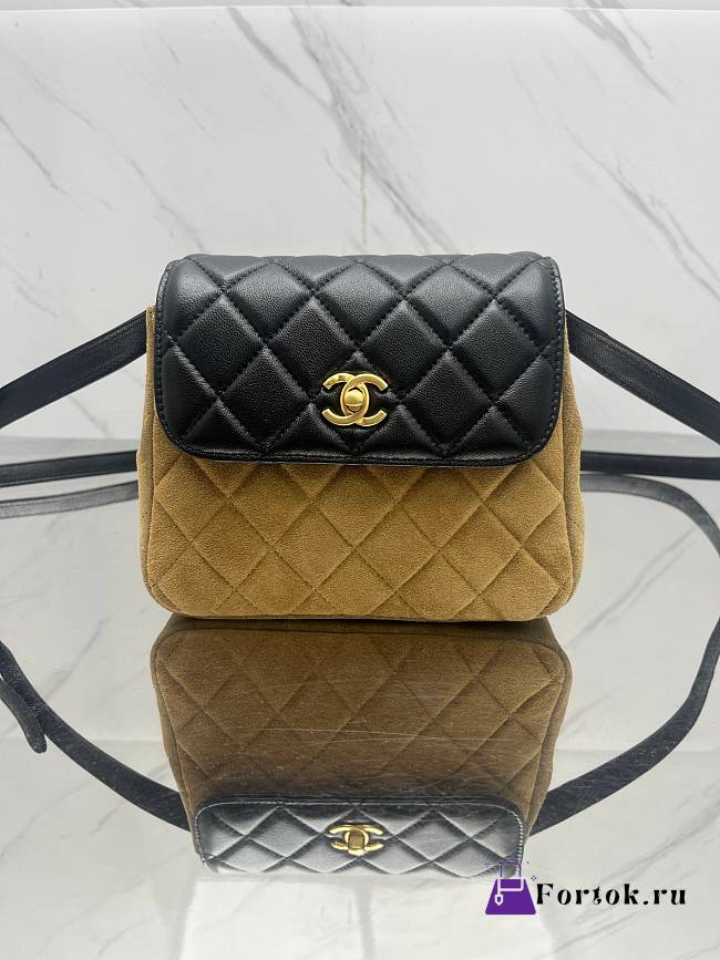 Fortok Chanel 25 Hobo Suede Calfskin Flap Bag 18.5*15*5cm - 1