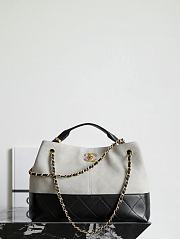 Fortok Chanel Shopping Bag Suede Calfskin & Lambskin White 36 x 24 x 14cm  - 1