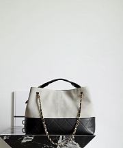 Fortok Chanel Shopping Bag Suede Calfskin & Lambskin White 36 x 24 x 14cm  - 5