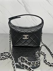 Fortok Chanel 25B Chain Hobo Bag Black Caviar Leather 19*21*6cm - 1