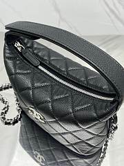 Fortok Chanel 25B Chain Hobo Bag Black Caviar Leather 19*21*6cm - 6