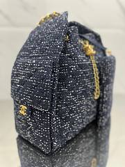 Fortok Chanel 25 tweed bag Small Denim Blue 30*26*14cm - 4