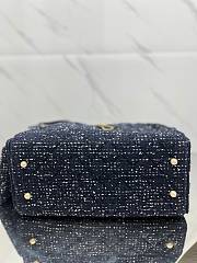 Fortok Chanel 25 tweed bag Small Denim Blue 30*26*14cm - 3