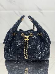 Fortok Chanel 25 tweed bag Small Denim Blue 40*30*15cm  - 1