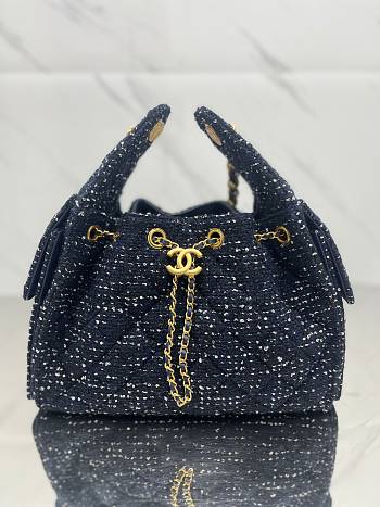 Fortok Chanel 25 tweed bag Small Denim Blue 40*30*15cm 