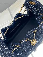 Fortok Chanel 25 tweed bag Small Denim Blue 40*30*15cm  - 4