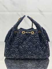 Fortok Chanel 25 tweed bag Small Denim Blue 40*30*15cm  - 2