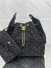 Fortok Chanel 25 tweed bag Small Black 30*26*14cm  - 1