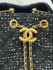 Fortok Chanel 25 tweed bag Small Black 30*26*14cm  - 2