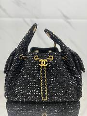 Fortok Chanel 25 tweed bag Small Black 40*30*15cm - 1