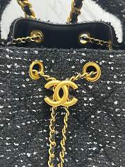 Fortok Chanel 25 tweed bag Small Black 40*30*15cm - 3