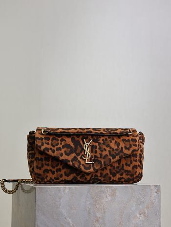 Fortok YSL Saint Laurent Calypso Chain Bag in pony hair leather leopard print 26×14×7cm