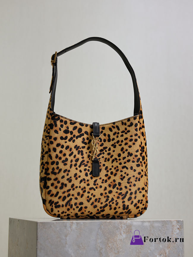 Fortok YSL Saint Laurent LE 5 À 7 supple small in pony hair leather Leopard print 23×22×8.5cm - 1