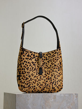 Fortok YSL Saint Laurent LE 5 À 7 supple small in pony hair leather Leopard print 23×22×8.5cm