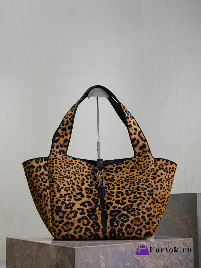 Fortok YSL Saint Laurent LE 5 À 7 BEA in pony hair leather Leopard Print 50×28×18cm - 1