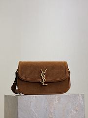 Fortok YSL Saint Laurent SOLFERINO BOX medium in suede Brown 24.5×15×8.5cm  - 1