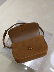 Fortok YSL Saint Laurent SOLFERINO BOX medium in suede Brown 24.5×15×8.5cm  - 5