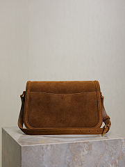 Fortok YSL Saint Laurent SOLFERINO BOX medium in suede Brown 24.5×15×8.5cm  - 4