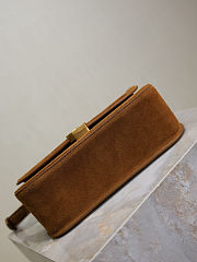 Fortok YSL Saint Laurent SOLFERINO BOX medium in suede Brown 24.5×15×8.5cm  - 3