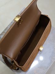 Fortok YSL Saint Laurent SOLFERINO BOX medium in suede Brown 24.5×15×8.5cm  - 2