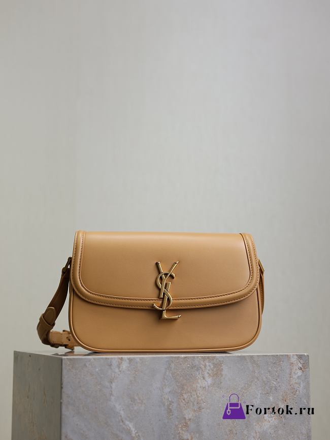 Fortok YSL Saint Laurent SOLFERINO BOX medium in Leather Light Brown 24.5×15×8.5cm  - 1