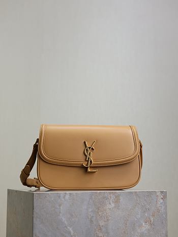 Fortok YSL Saint Laurent SOLFERINO BOX medium in Leather Light Brown 24.5×15×8.5cm 
