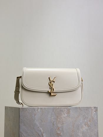 Fortok YSL Saint Laurent SOLFERINO BOX medium in Leather White 24.5×15×8.5cm 