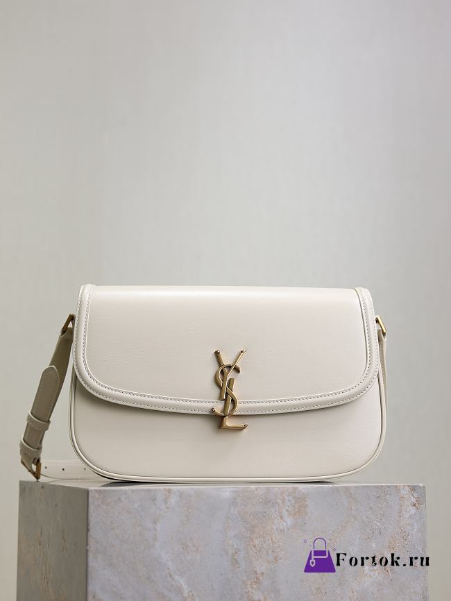 Fortok YSL Saint Laurent SOLFERINO BOX medium in Leather White 29×18×4-9cm - 1