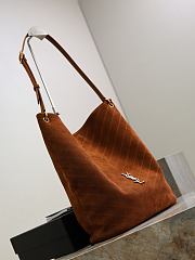 Fortok YSL Saint Laurent NIKI supple bucket in suede Brown 33×16×40cm - 6