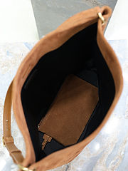 Fortok YSL Saint Laurent NIKI supple bucket in suede Brown 33×16×40cm - 4