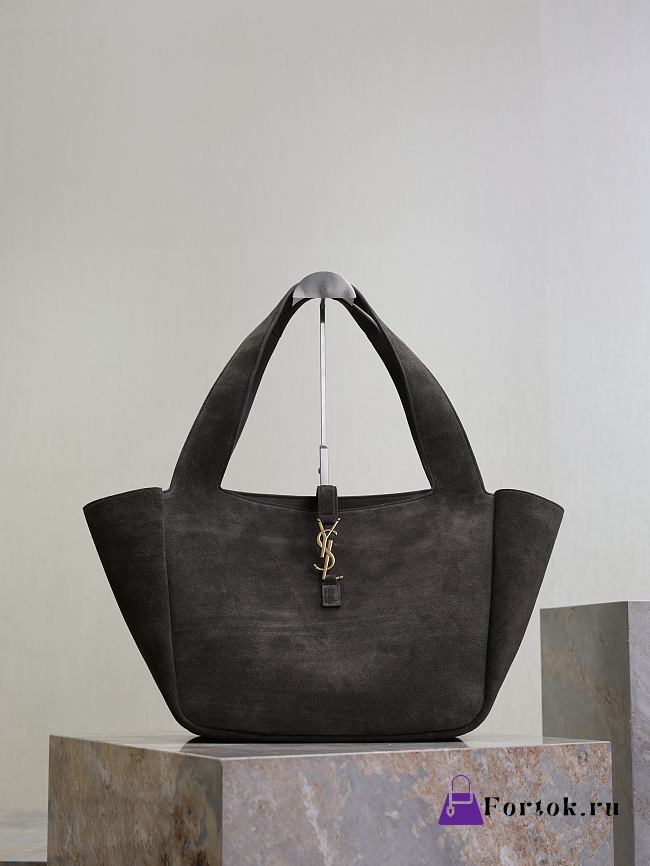 Fortok YSL Saint Laurent LE 5 À 7 BEA in suede Black 50×28×18cm  - 1