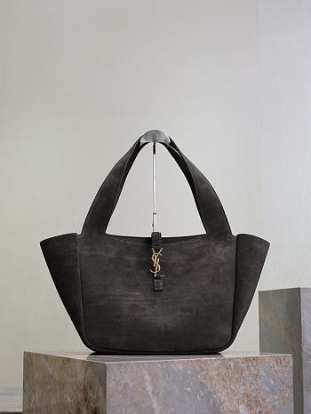 Fortok YSL Saint Laurent LE 5 À 7 BEA in suede Black 50×28×18cm 