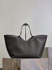 Fortok YSL Saint Laurent Y tote in Leather Green Grey 38-50×33×16cm - 1