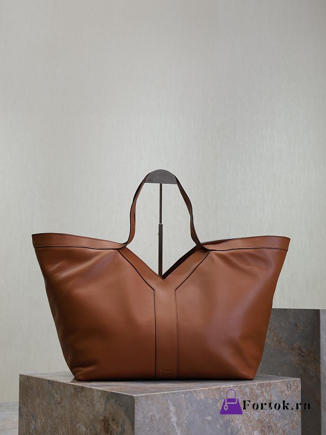Fortok YSL Saint Laurent Y tote in Leather Brown 38-50×33×16cm - 1