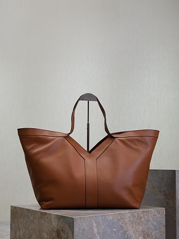 Fortok YSL Saint Laurent Y tote in Leather Brown 38-50×33×16cm