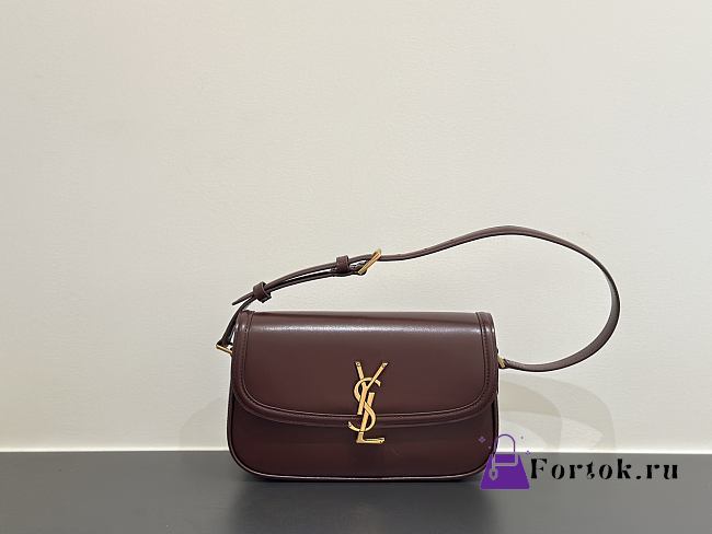 Fortok YSL Saint Laurent Solferino Leather Shoulder Bag Rouge 24-17-8.5cm - 1
