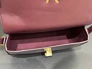 Fortok YSL Saint Laurent Solferino Leather Shoulder Bag Rouge 24-17-8.5cm - 4