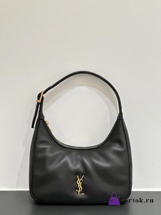 Fortok YSL Saint Laurent Calypso Hobo Shoulder Bag Black 20x12x5cm - 1