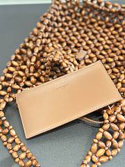 Fortok YSL Saint Laurent LE 5 À 7 large in wood beads 30x35x10cm  - 4