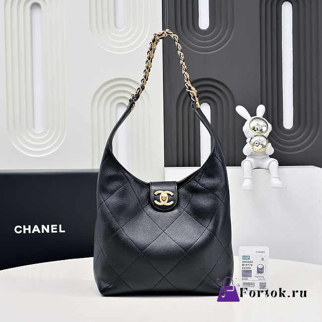 Fortok Chanel Small 25 Hobo Bag Black 27-23-21cm - 1