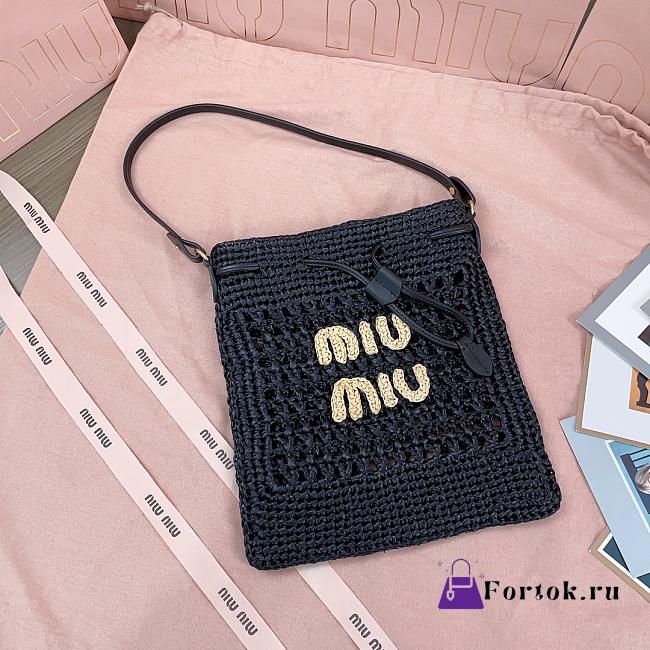 Fortok Miu Miu crochet shoulder bag Black 20 X 23 cm  - 1