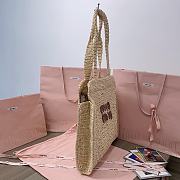 Fortok Miu Miu crochet shoulder bag Raffia 38.5X 40 X10cm  - 6