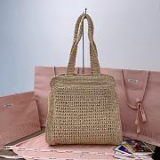 Fortok Miu Miu crochet shoulder bag Raffia 38.5X 40 X10cm  - 4