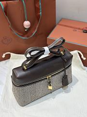 Fortok Loro Piana bag Canvas Grey 27x16x10cm - 5