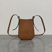 Fortok Céline Heloise soft cow leather mobile phone bag Brown 15x19.5x3cm - 1